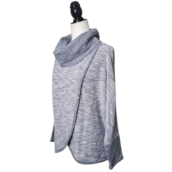 Calvin Klein Performance Women's Sweater Size L Gray Cowl Neck Knit Wrap - Picture 6 of 8